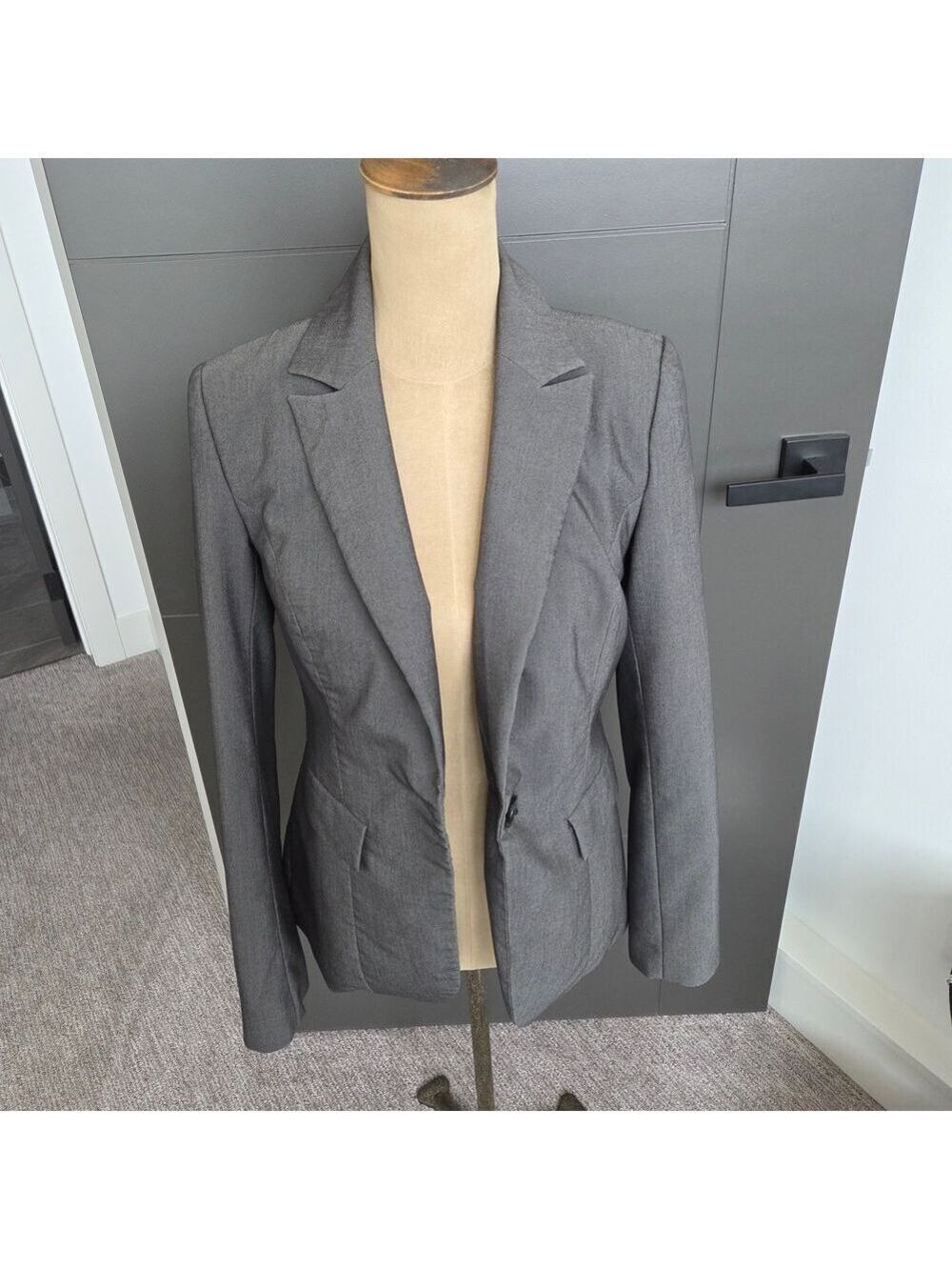 RW&CO. Charcoal Blazer Jacket with Striped Lining